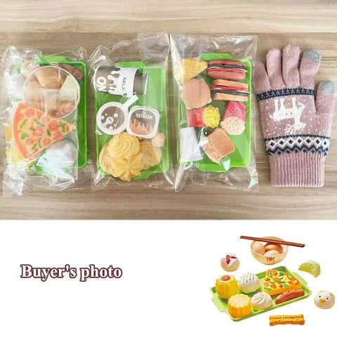 Kids Mini Kitchen Toy Pretends Play Simulated Food Hamburger Cookie Miniature Accessories for Children Girl Educational Gift