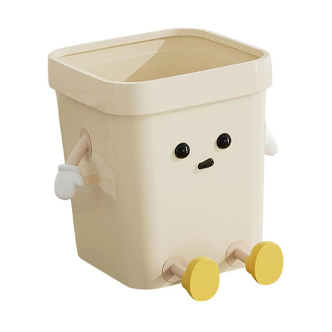 Creative Trash Can Lightweight Cartoon Sturdy Household Compost Bucket Cute Garbage Bin for Study Home Office Kitchen Bedroom