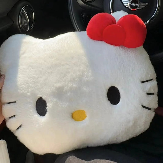 Sanrio Cartoon Hello Kitty Stuffed Bolster Kawaii Kitty Cat Big Head Sofa Bedside Cushion Supple Stuffed Doll Nap Pillow Gifts
