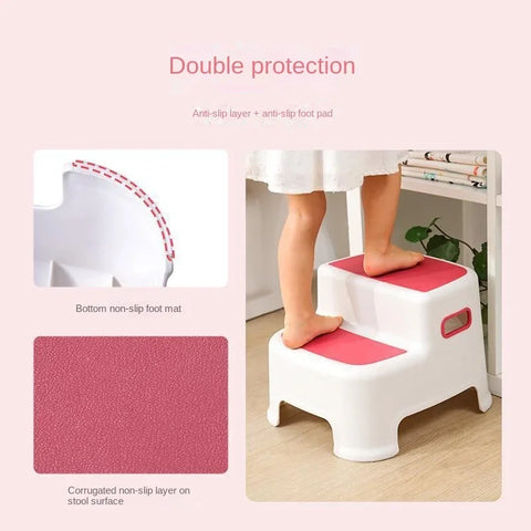 Children's Ottoman Baby Step Chair Stool Small Bench Hand Washing Step Children's Stool Non-Slip Footstool Stand Stool