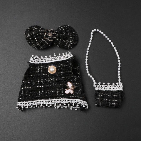 For Korea Kpop Exo Labubu Idol Dolls Jean Dress Big Bowknot Doll Clothes Kids Gift 15-17cm Cute Mini Clothes Doll Accessories