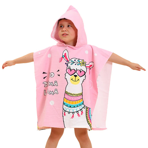 Baby Cartoon Printing Bathrobe Girls Unicorn Beach Towel Boy Shark Dinosaur Bath Towel Kids Hooded Cape Towel Children Bath Item