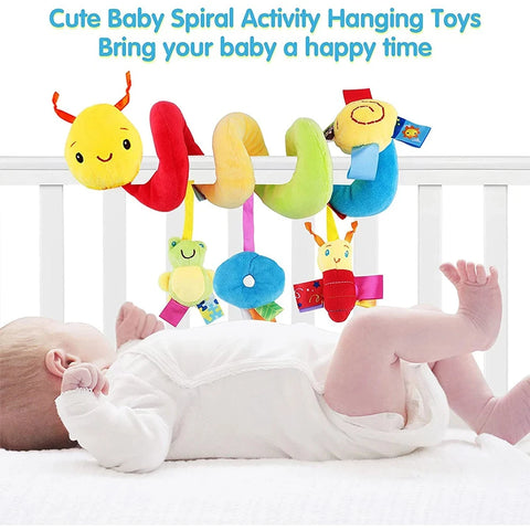 Spiral Stroller Toys Newborn Plush Hanging Baby Soft Rattle Sensory Toys Crib Mobile Bassinet for Babies Boys Girls Ideal Gifts