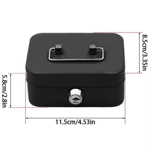 Lockable Money Safe Box with Key Metal Cash Box Portable Piggy Bank Sturdy Security Box Mini Coin Collection for Kids