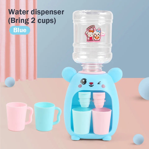 Mini Children Water Dispenser Toy Cute Cartoon Water Juice Milk Drinking Fountain Pretend Play Kitchen Toys for Boys Girls Gift