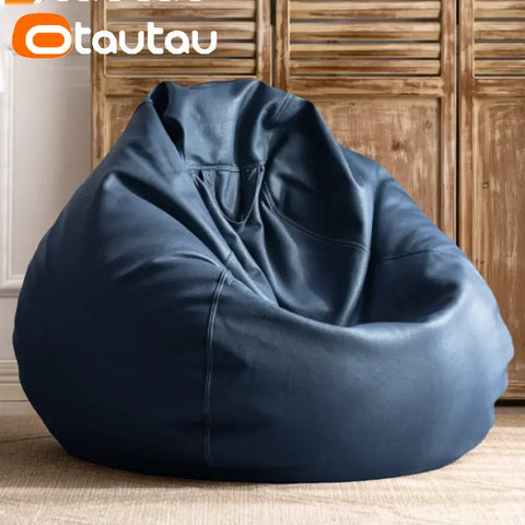 OTAUTAU Filled 70cm Faux Leather Bean Bag Sofas with Filler Comfy Beanbag Sofa Puff Floor Seat Chaise Lounge Pouf Chair DD004