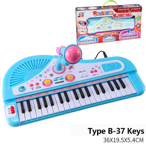 Chriyungel Kids Electronic Piano Keyboard with Microphone  61 / 37 Keys Organ Musical Instrument Toy Gift for Child Beginners