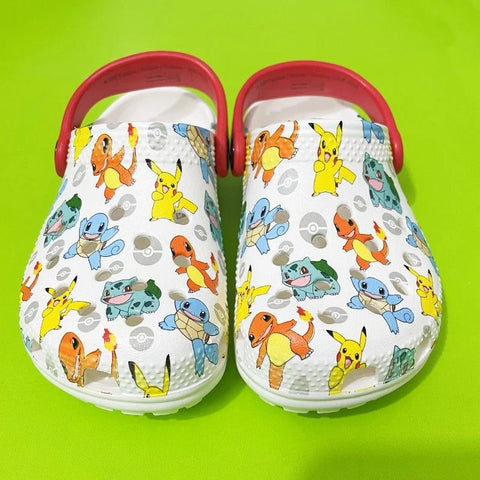 MINISO Pokemoned Hole Sandals Pikachu Squirtle Charmander Slippers Sandals Kawaii Anime Home Beach Shoes Summer Slippers Kids