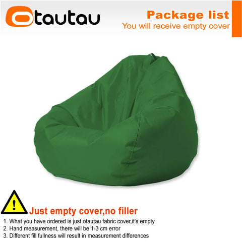 OTAUTAU Outdoor Waterproof Bean Bag Cover No Filler Garden Beach Swimming Pool Floating Beanbag Pouf Chair Oxford Kids Adults