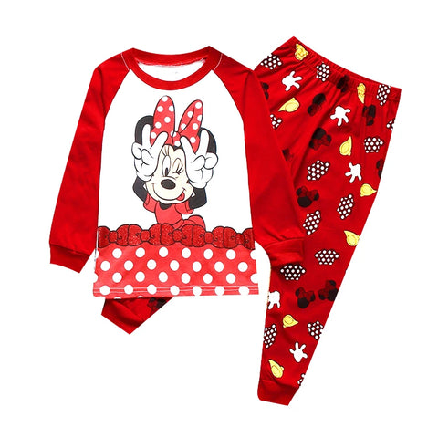 New Spring Autumn Children's Clothing Sets Mickey Cartoon Minnie girl boy Pajamas Kids Set Boys Sleepwear Baby Girls Pyjamas