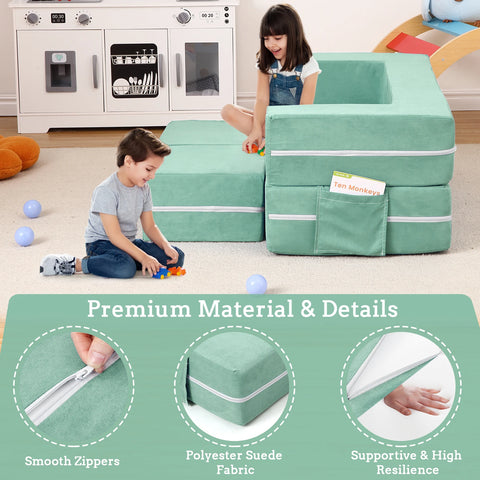 3 Pcs Modular Toddler Couch,Toddler Couch Kids Sofa for Playing,Creativity,Child Chair Sofa Bedroom and Playroom for Playroom