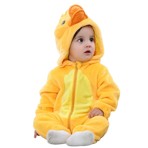 MICHLEY Carniva Baby Rompers Winter Clothes Flannel Hooded Bodysuits Pajamas Animals Overall Jumpsuit For Girls BoysK ids