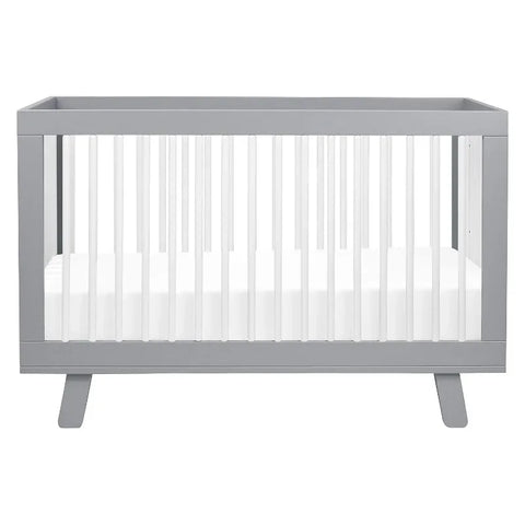 3-in-1 Convertible Crib with Toddler Bed Conversion Kit in Grey and White, Greenguard Gold Certified