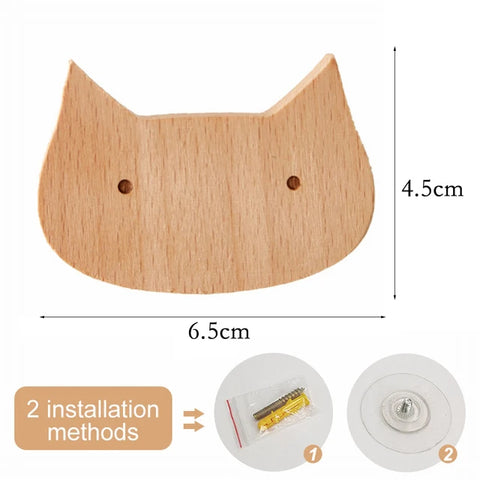 1pcs Animal Wooden Hooks Cute Room Decor Hook Wall Keychain Coat Hook Home Door Wood Hook Hanger Kitchen Accessories Gadget