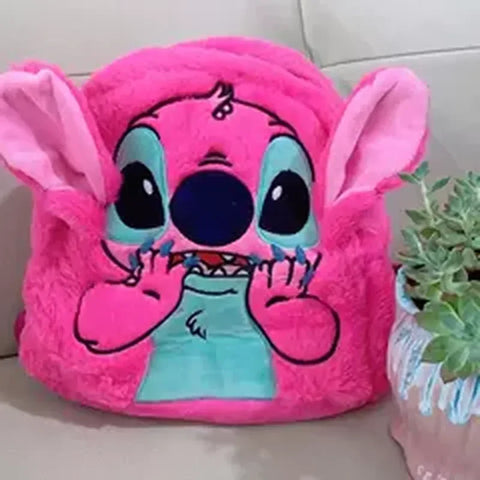Disney Stitch Plush New Cartoon Backpack Fashion 3d Mini Women's Backpack Large Capacity Cute Children's Schoolbag High Quality