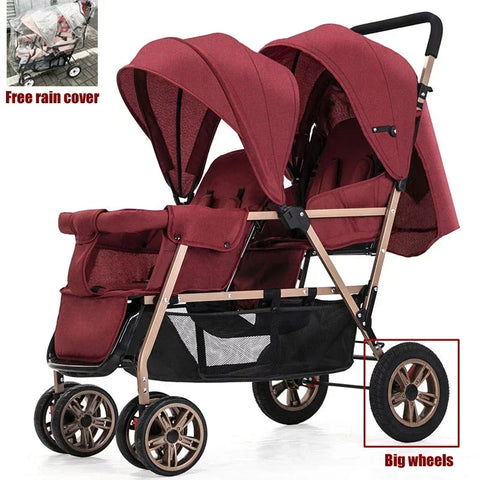 Twin strollers kids two seats strollers foldable carriage Double baby stroller Front and rear seats