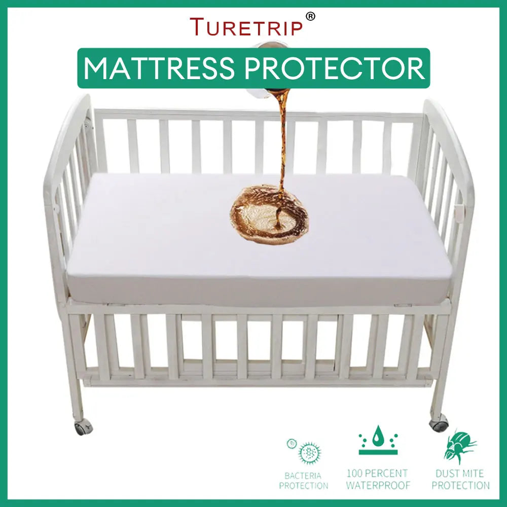 Baby Waterproof Mattress Protector Fitted Sheet Breathable & Noiseless Crib Toddler Baby Mattress Cover