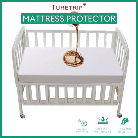 Baby Waterproof Mattress Protector Fitted Sheet Breathable & Noiseless Crib Toddler Baby Mattress Cover