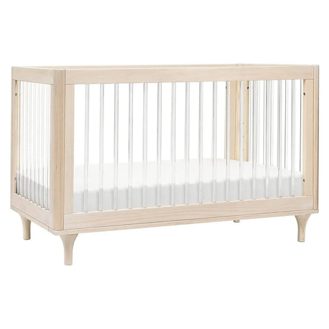 3-in-1 Convertible Crib with Toddler Bed Conversion Kit in White and Natural, Greenguard Gold Certified