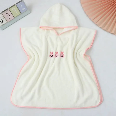 Baby Bathrobe Hooded Towel Soft Coral Velvet Child Bath Towel Cloak Cute Warm Towel Blanket Toddler Sleeping Swaddle Wrap