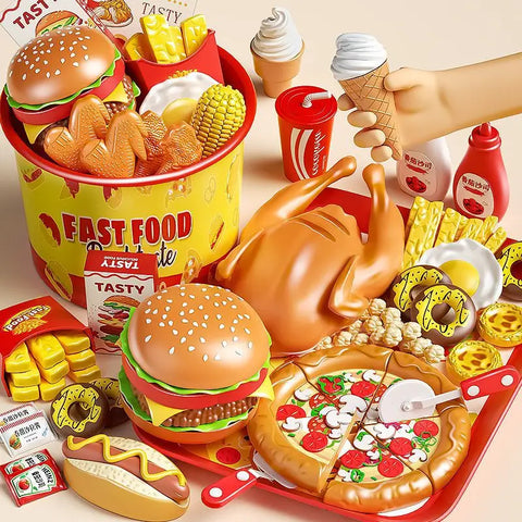 Children Pretend Play Kitchen Toys Sets Simulation Dessert Bread Food Cooking Games Play House Party Activities Games Girl Toys