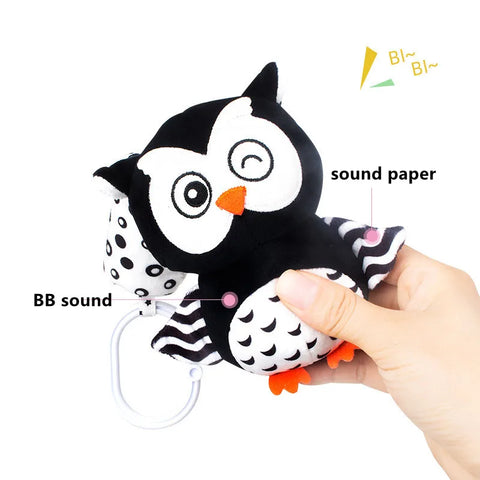 Newborn Bells Soft Plush Rattle Toy Crib Hanging Bell Car Seat Travel Stroller Black And White Wind Chime Educational Toy Gift