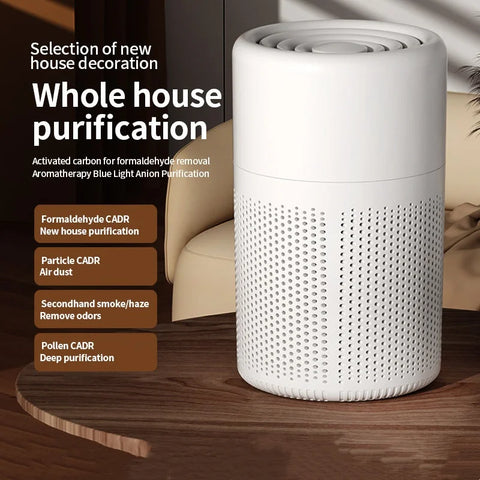 2024 New Portable USB Air Purifier Blue Anion Quickly Purifies the Environment and Can Add Essential Oils Low Noise Deodorizer