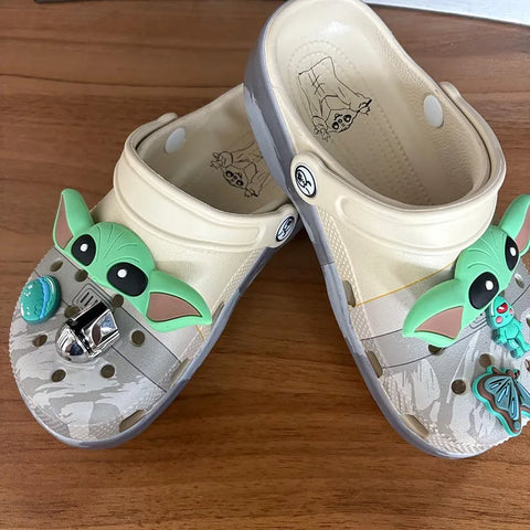 In Stock Miniso Yoda Baby Hole Sandals Slippers Sandals Kawaii Eva Anime Home Beach Shoes Summer Slippers For Adult Kids Gift