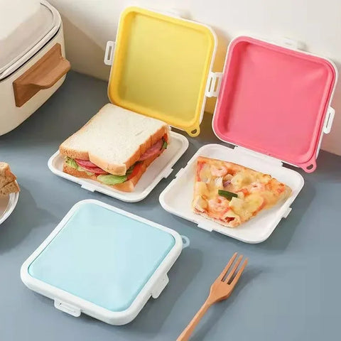 Sandwich Crisper Toast Storage Box Silicone Portable Food Storage Box Can Be Hung To Store Reusable Microwave Lunch Boxes
