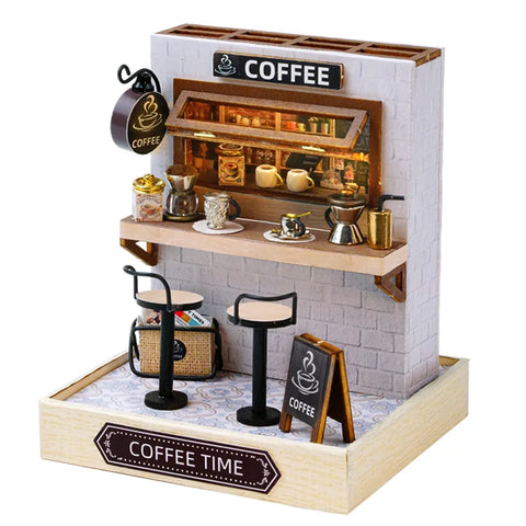 Milk Tea Mini Doll House DIY Kit For Making Room Toys Handmade 3D Puzzle Assembled Toys Birthday Gifts Wooden Crafts Dollhouse