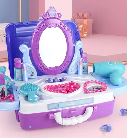 [Disney] 3 in1 Frozen suitcase Makeup Playset Simulated kitchen set play kitchen play house set kids toys for girl birthday gift