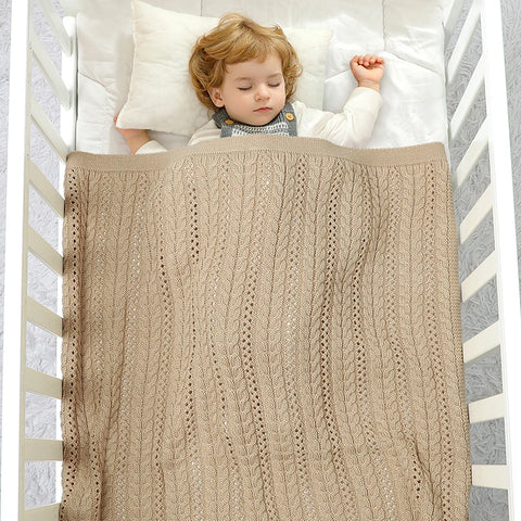 90*70cm Knitted Baby Blankets Newborn Boys Girls Stroller Crib Swaddle Wrap Blanket Toddler Outdoor Throwing Playing Quilts Mats