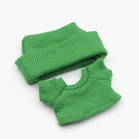 17cm Mini Plush Doll'S Clothes Outfit Accessories For Korea Kpop Labubu Idol Sitting Party V1 V2 Autumn onesie hat set Clothing