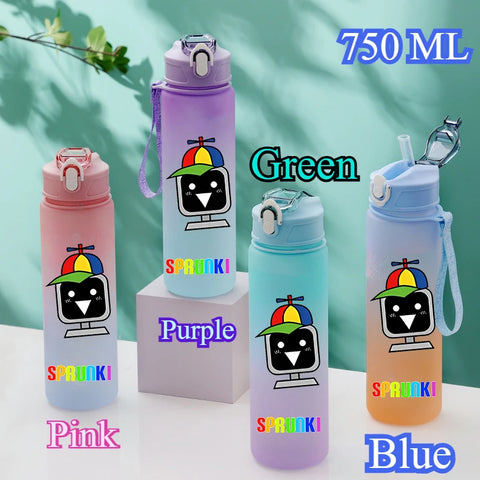 750ML Gradient Color Bottle Sprunki Sprunki Incredibox Sprunki Game Cartoon Drinking Water Cup Kids Birthday Christmas Gift