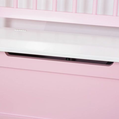 Kids 2-in-1 Wooden Toy Storage Box Seat Bench Storage Chest w/ Pneumatic Rod