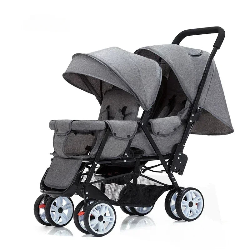 Twin strollers kids two seats strollers foldable carriage Double baby stroller Front and rear seats