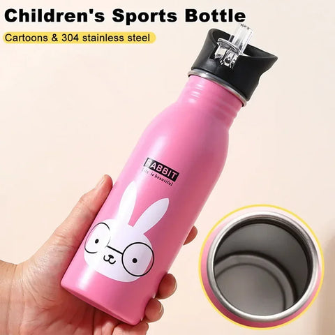 500ML Children's Stainless Steel Sports Water Bottles Portable Outdoor Cycling Camping Bicycle Bike Kettle
