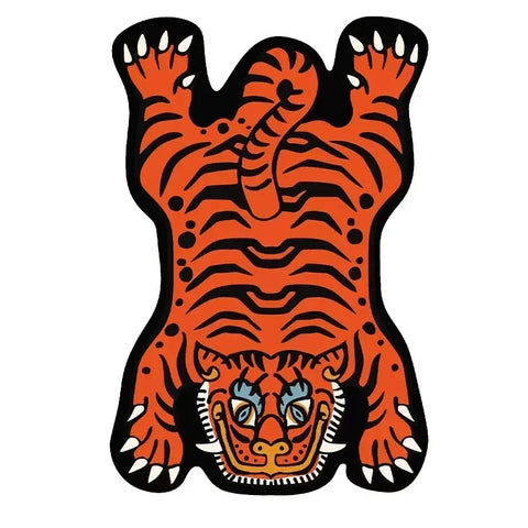 VIKAMA Creative Cartoon Tiger Rug Cute Animal Living Room Children's Bedroom Bed Blanket Home Decor Kitchen Balcony Floor Mat