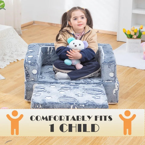 Kids Nugget Play Couch 3-in-1 Modular Toddler Couch Baby Couch Foam Armchair Children Convertible Sectional Sofa