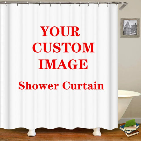 Custom Shower Curtain Bathroom Waterproof Curtains Customized Photo Polyester Bath Decor with Hooks POD Dropshipping Personalise