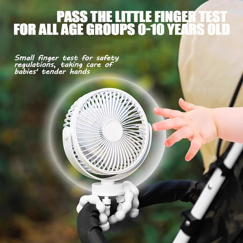 Baby 3 Speeds Stroller Mini Fan With Light Portable USB Charging Fan Mobile Phone Holder Stroller Accessories Baby Newborn Items