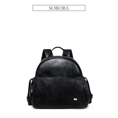 Soboba Large Capacity Solid Diaper Bag with Backpack Straps for Fashionable Mothers – Waterproof Nappy Changing Bag