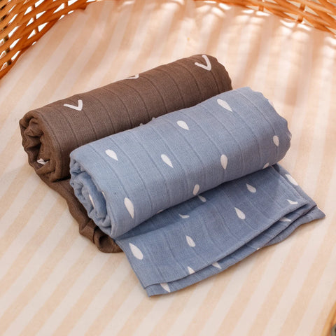 Kangobaby 2Pieces/Set 70% Bamboo+30% Soft Cotton Baby Swaddle Wraps Cotton Baby Muslin Blankets Newborn 100% Bamboo Muslin Quilt