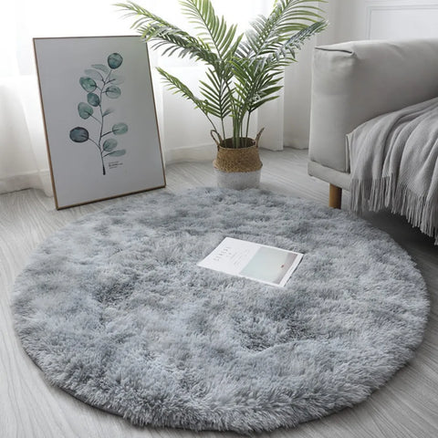 1pc 40cm/60cm Plush Round Rug Mat Fluff Carpet For Living Room Soft Home-Decor Bedroom Kid-Room Decoration Salon Thick Pile Rug