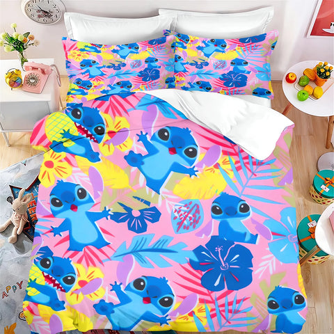 Stitch Quilt Cover Cartoon Anime Duvet Printed comforter 100% Polyester Bedding Twin Size children Gift Various Sizes