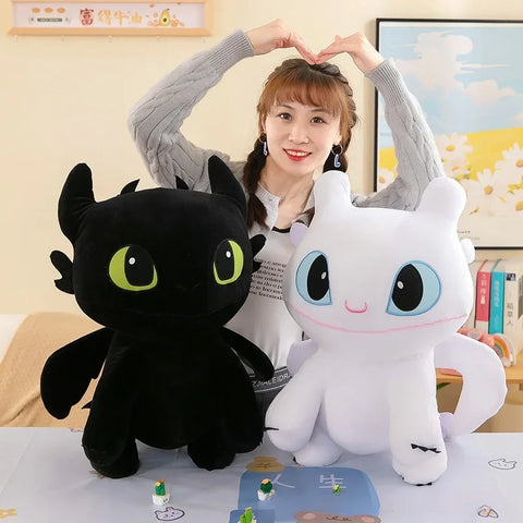 Toothless Dragon Plush Body Pillow Cute Cartoon Stuffed Cushion Soft Kawaii Decorative Body Pillow Sleeping Back Cushion Decor