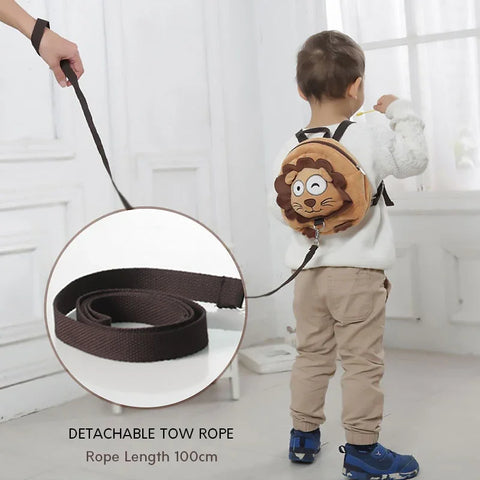 New Cartoon Anti-walking Lost Shoulder Backpack Baby Girls Boys Plush Small Bags With Traction Rope Anti-lost Toddler Schoolbag