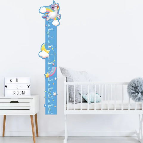 Cartoon Animals Height Measure Wall Sticker Unicorn Dinosaur Wallpaper For Kids Room Nursery Child Growth Ruler Growth Chart
