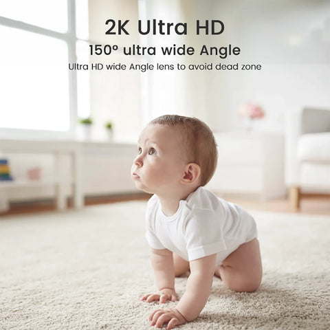 4MP 2K WiFi indoor high-definition crying detection baby monitor full-color night vision 360 degree rotating network camera