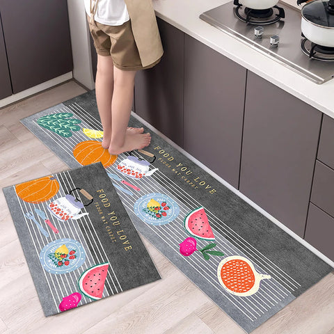 Non-slip Kitchen Mat Long Rugs Crystal Velvet Carpet for Living Room Absorbent Foot Mats Bedroom Doormat Alfombra Small Rugs